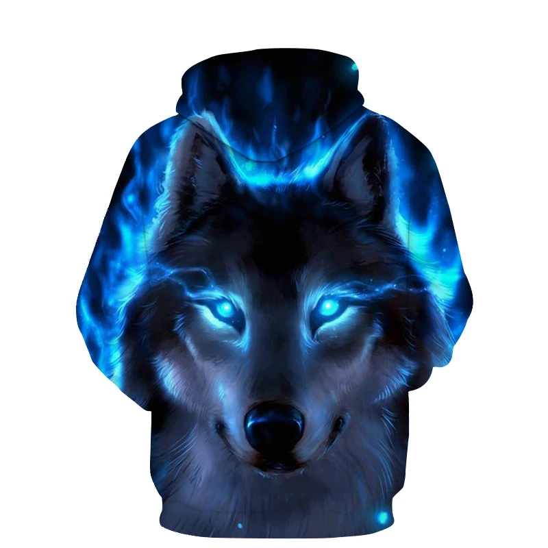 

Classic Moon Wolf Men Hoodies Autumn Winter Hip Hop Hoody Casual Brand Hooded 3D Wolf Head Hoodie Sweatshirts Animal Streetwear