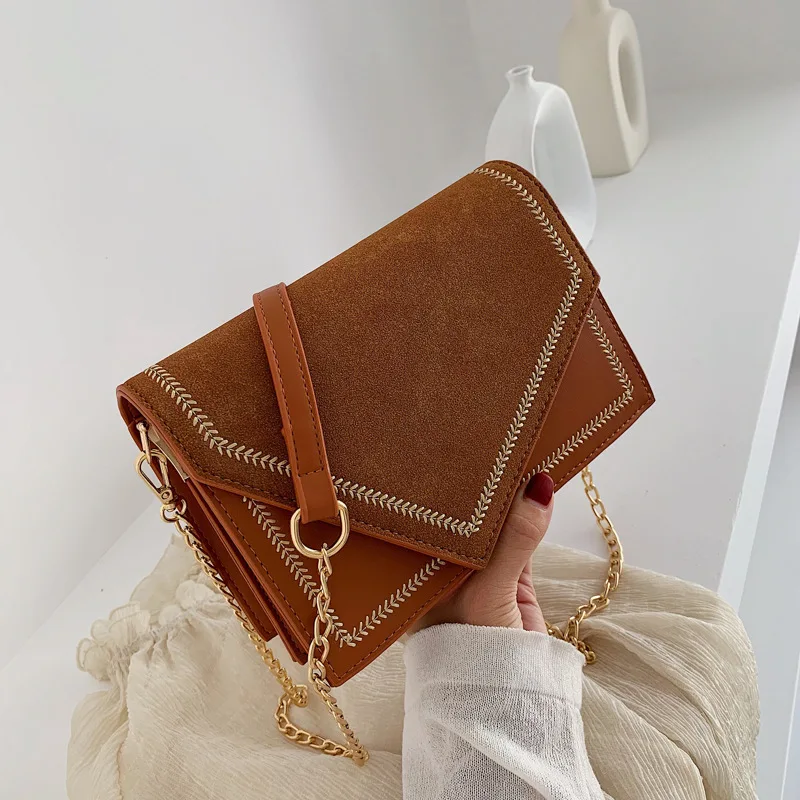 Замшевая женская сумка Ретро стиль нубук кожа 2019 осень новый тренд на плечо