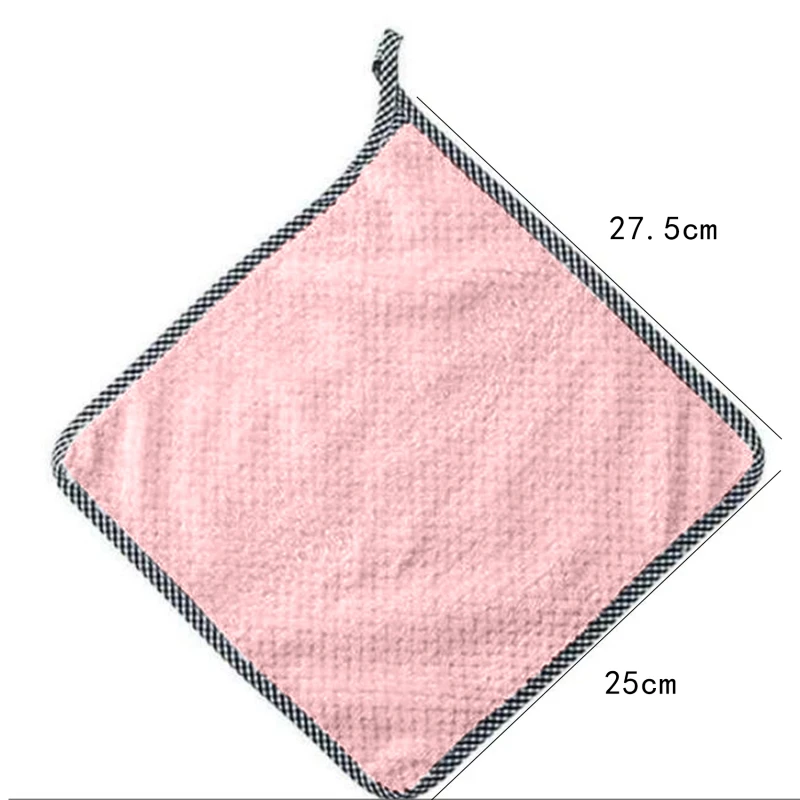 

10pcs Hanging Coral Fleece Hand Towel Rag Kitchen Cleaning Towel Lint-free Absorbent Dish Cloth