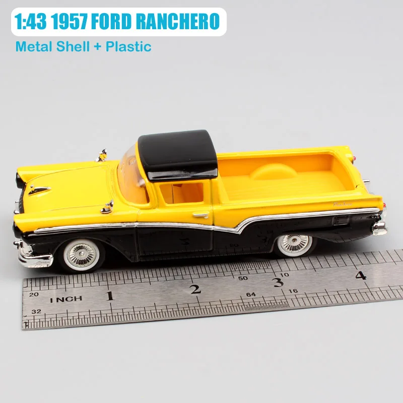 1 43 весы маленькие 1957 FORD RANCHERO Falcon пикапы тележки-вагоны литые под давлением автомобили модельные транспортные средства игрушки для коллектора взрослых - Цвет: 1957 RANCHERO yellow