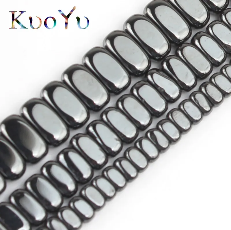 Бусины Из Гематита и натурального черного прямоугольника плоские