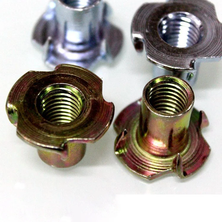 1/4&quot-20 T-Nuts | 100pc Pronged Tee Nut. for Wood Rock Climbing Holds Cabinetry Обустройство дома