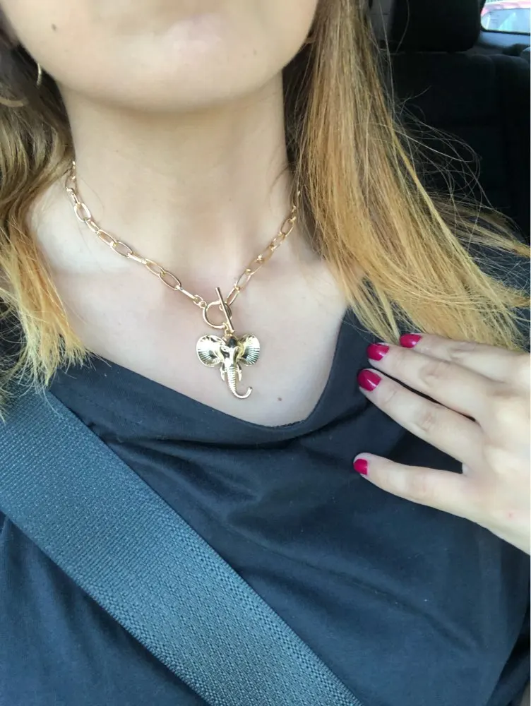 Красивое ожерелье с подвеской в виде слона золотого цвета для женщин|Ожерелья