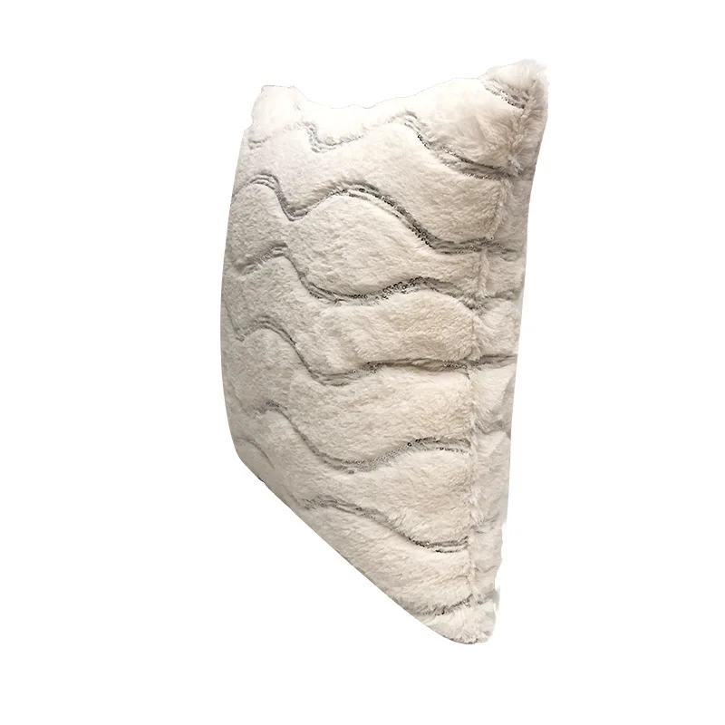 Наволочка для подушки Наволочки с блестками и волнистой вышивкой плюшевые