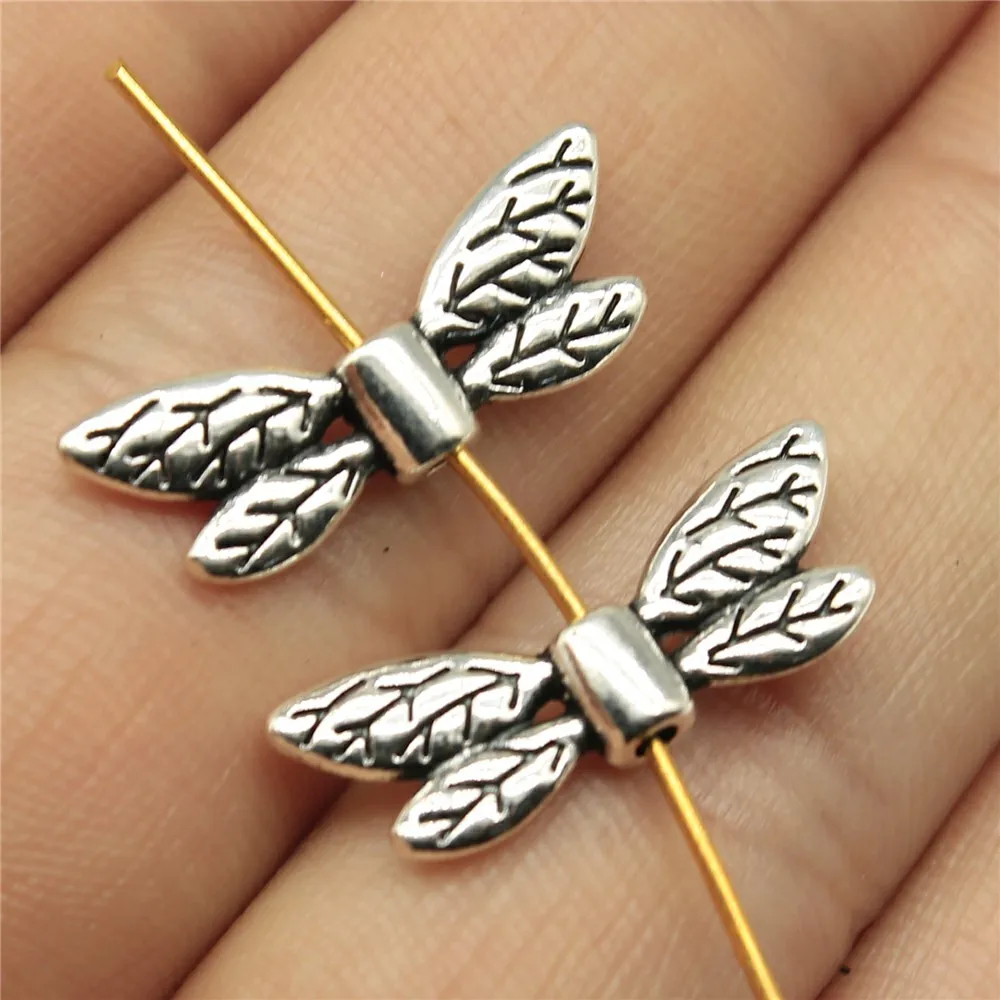 

WYSIWYG 20pcs 22x8mm Butterfly Wing Beads For Jewelry Making Butterfly Wing Small Hole Spacer Beads Angel Wing Beads