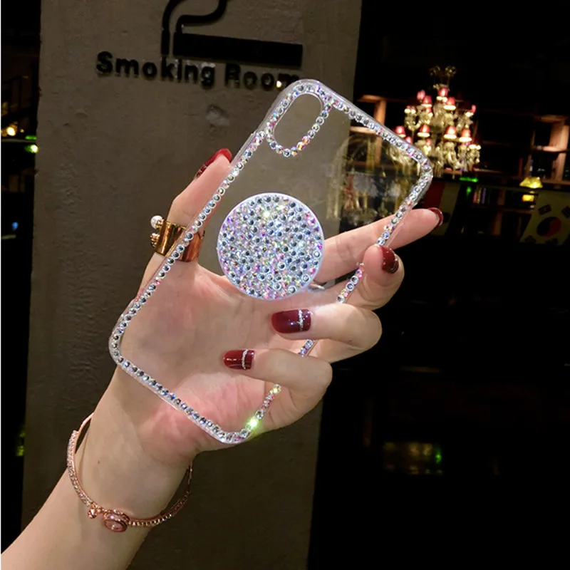 Роскошный чехол с блестящим бриллиантовым подушком безопасности кронштейн со