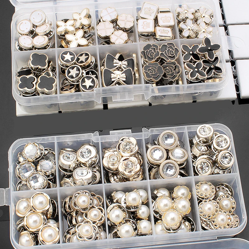 50 шт./компл. женская модная блузка с жемчугом без шитья брошь на рубашку пуговицы