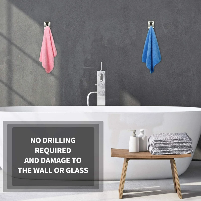 Promotion! 4 Pieces Self Adhesive Towel Hook Holder Grabber Stainless Steel Kitchen Dish Wall Mount Non-Drilling | Строительство и