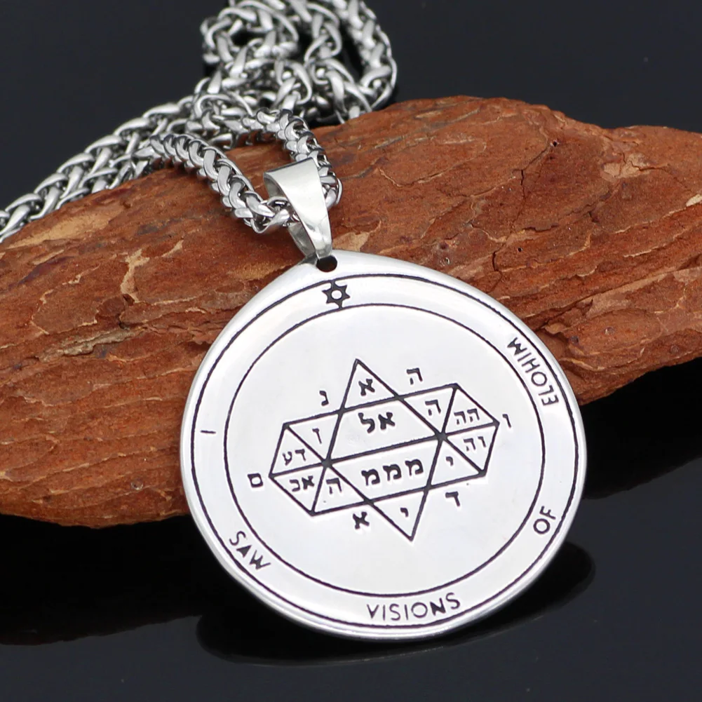 Talisman Pentacle of Solomon Seal Wiccan Pagan Hermetic Enochian Kabbalah Подвеска Ожерелье нержавеющая