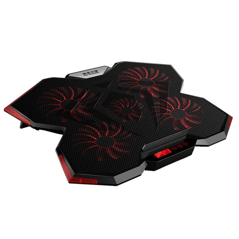 Охлаждающая подставка для ноутбука с 5 вентиляторами регулируемая macbook air/pro 12 13 14