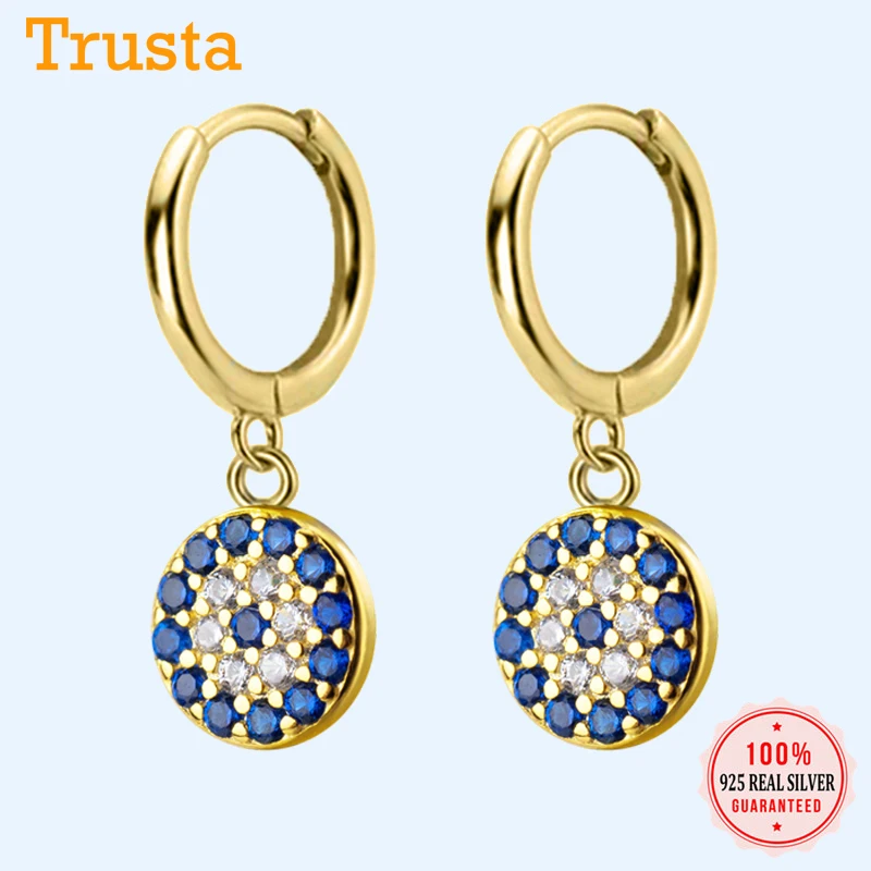 Trusta, 925, цельное Настоящее серебро, Модные женские ювелирные изделия, Круглый глаз, CZ браслет, 16 см, для девочки-подростка, леди, подарок, DS966