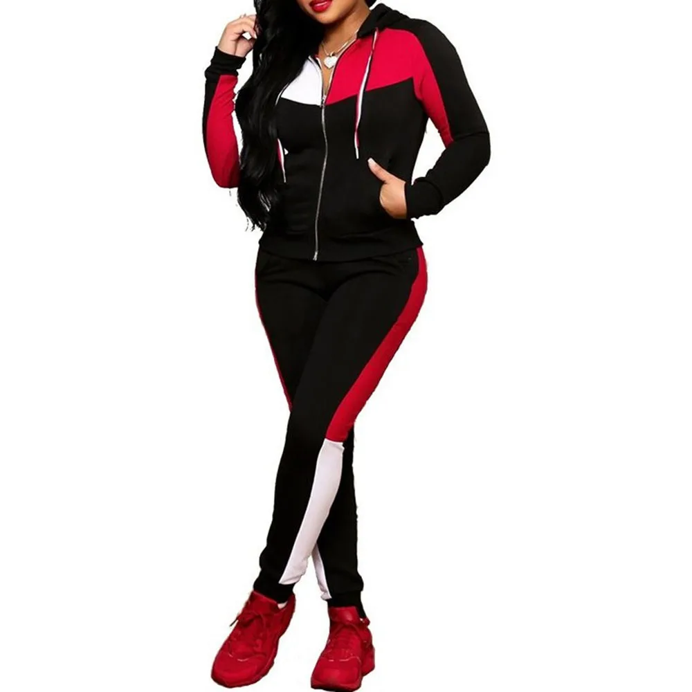 Женский комплект из двух предметов новые модные Лоскутные толстовки пальто и