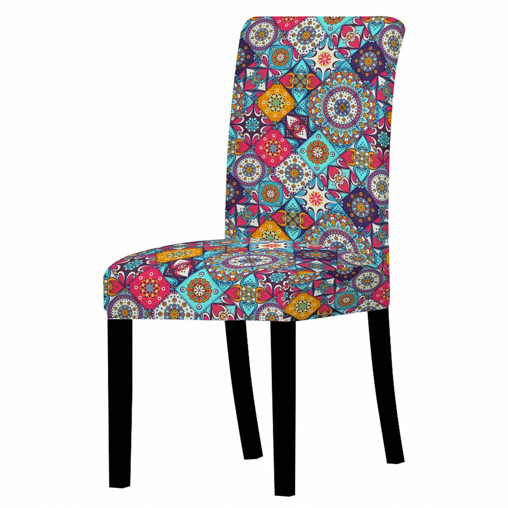 Богемный стул в цветочек чехол с принтом обеденный для кресла современный