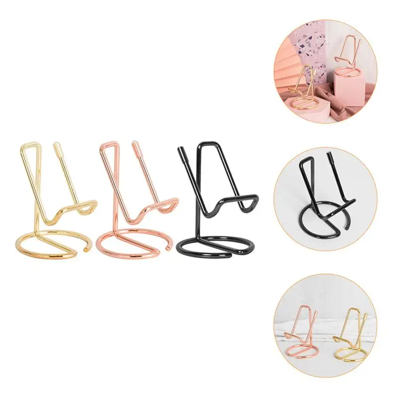 

1 Set 3pcs Simple Reusable Durable Stainless Steel Phone Rack for Co-worker Family Friend