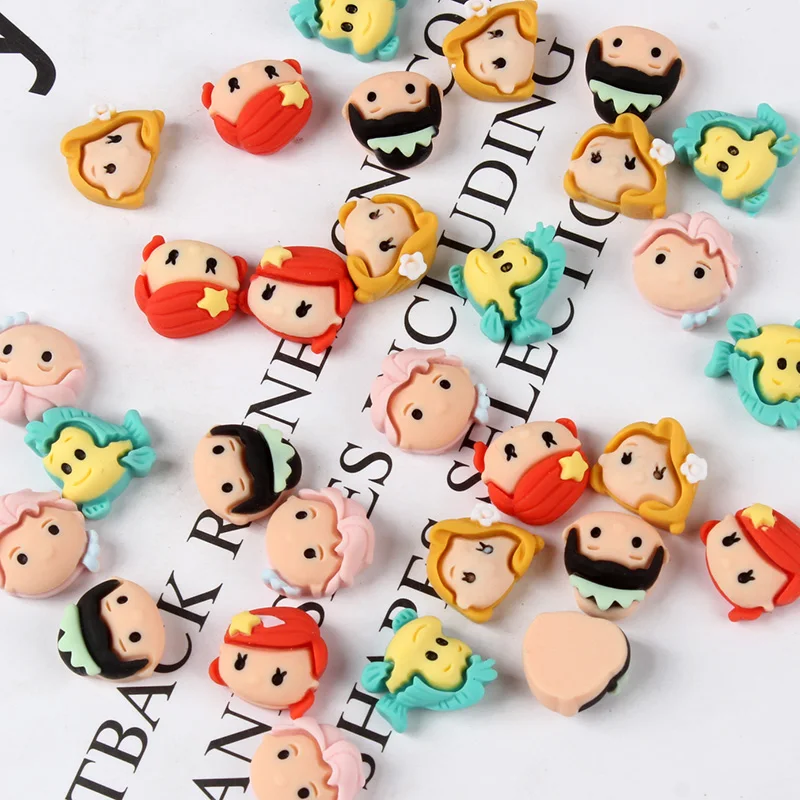 

Полимерная креативная мультяшная кукла маленькая принцесса сердце для девочек Стразы для ногтей 50 шт. DIY чехол для телефона заколка для вол...