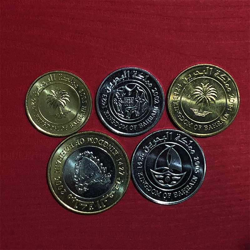 Набор из 5 монет Бахрейнская оригинальная монета Подарочная