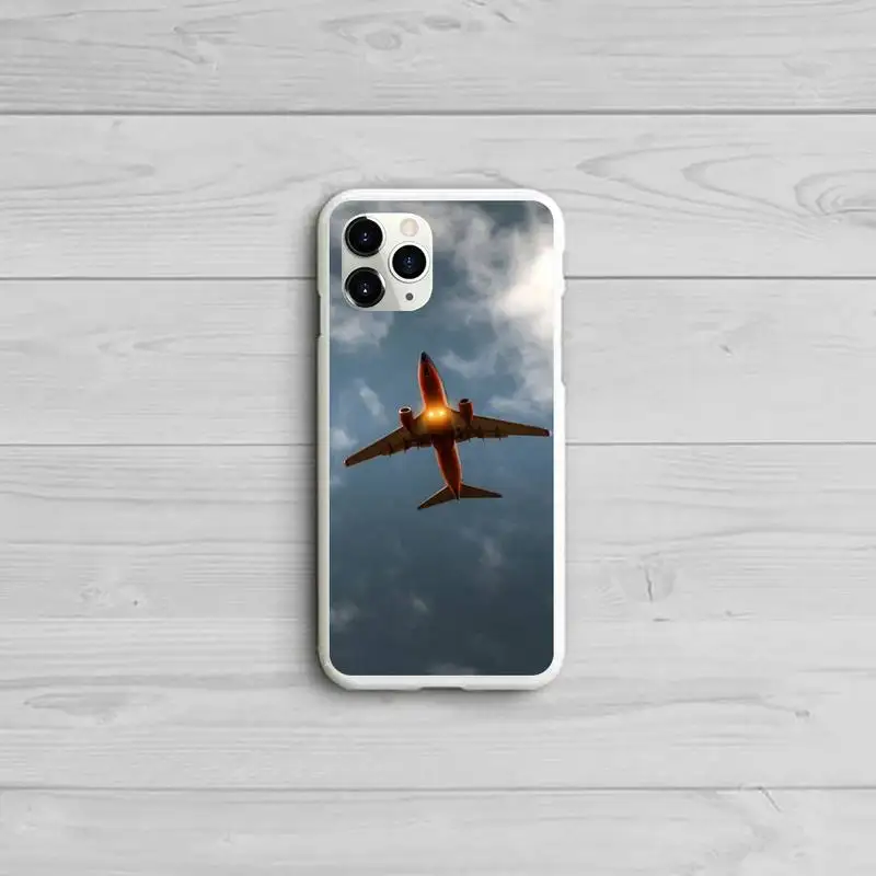 

Airplane fly travel cloud Sky Phone Case Candy Color White for iPhone 11 pro XS MAX 8 7 6 6S Plus X 5S SE 2020 XR