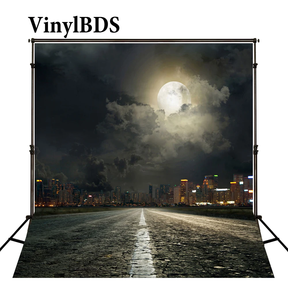 10x10FT Kate черный небо и дорога фоны живописные Фото Луна фон винтажные фотографии