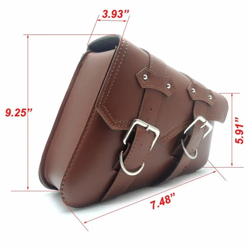 

2Pcs Universal Motorcycle Side Storage Tool Pouch Saddle Luggage Bags Saddlebags for Harley Sportster Iron 883 - XL883N