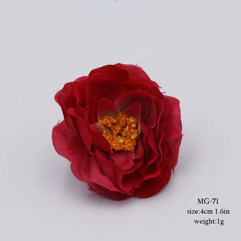 RED 10 шт. Многослойные лепесток искусственные цветы цветок голова для свадьбы украшение дома Рождество День цветок хорошо DIY шелк Hardwork - Цвет: RED