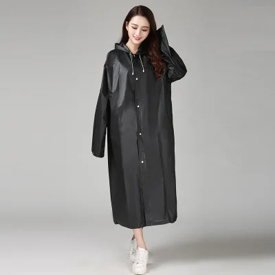 FGHGF Moda EVA kadыn ya【murluk Kalınlaşmış Su gechirmez yagpurluk kadninlar Temizle zaffefaf Kamp Su gechirmez ya【murluk takgim Elbise - Цвет: black