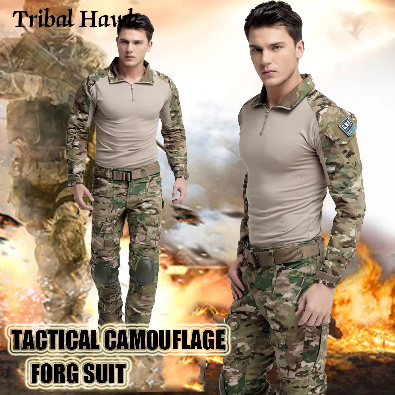 Спецназ спецназ тактическая форма камуфляжный костюм Мультикам брюки футболка