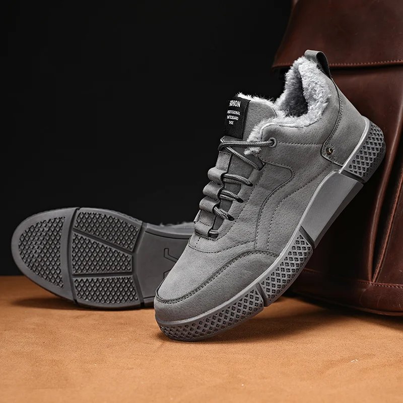 

Кроссовки мужские зимние с мехом, теплые модные повседневные сникерсы, легкие прогулочные, для активного отдыха и походов, размеры 39-44, 2021