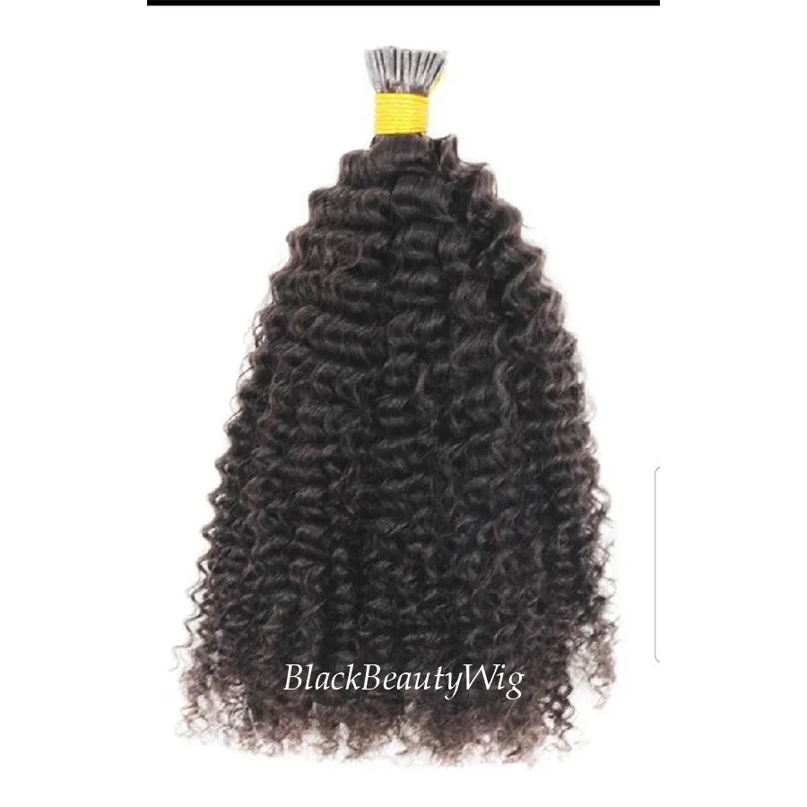 

Afro Kinky Curly I Tip Human Hair Extension Mongolian Remy Hair Microbeads Pre-Bonded Curly Stick I Tip Hair 100strands 100grams