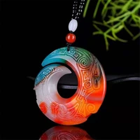 natural color hand carved transit ring jade pendant fashion boutique jewelry men and women reincarnation necklace gift