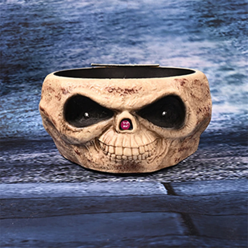 

Electric Toy Ghost Festival Halloween Table Decoration Skull Head Compote Tricky Scary Props Electric Induction Decoration