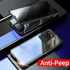 Анти-открытым приватные экранные Магнитный чехол для Samsung Galaxy S20 ультра S10 плюс S9 S8 Примечание 10 9 8 металлический чехол для телефона из закаленного стекла