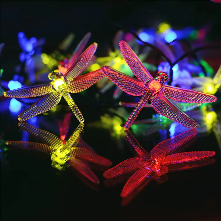 

Solar Outdoor Lighting Strings Twinkling Dragonfly Led Christmas Lighting Strings Garden Plastic Luz Jardin Home Decor DM50LS