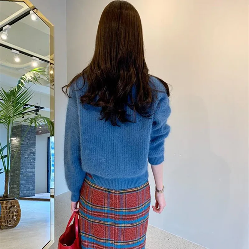 Alien Kitty 2020 искусственный норковый кардиган свитер пальто Женский вязаный с