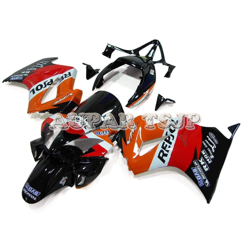 

Repsol Orange Red and Black Lowers Sportbike Fairings For Honda VFR800 2002 03 04 05 06 2007 08 09 10 11 2012 vfr800 Body Kit