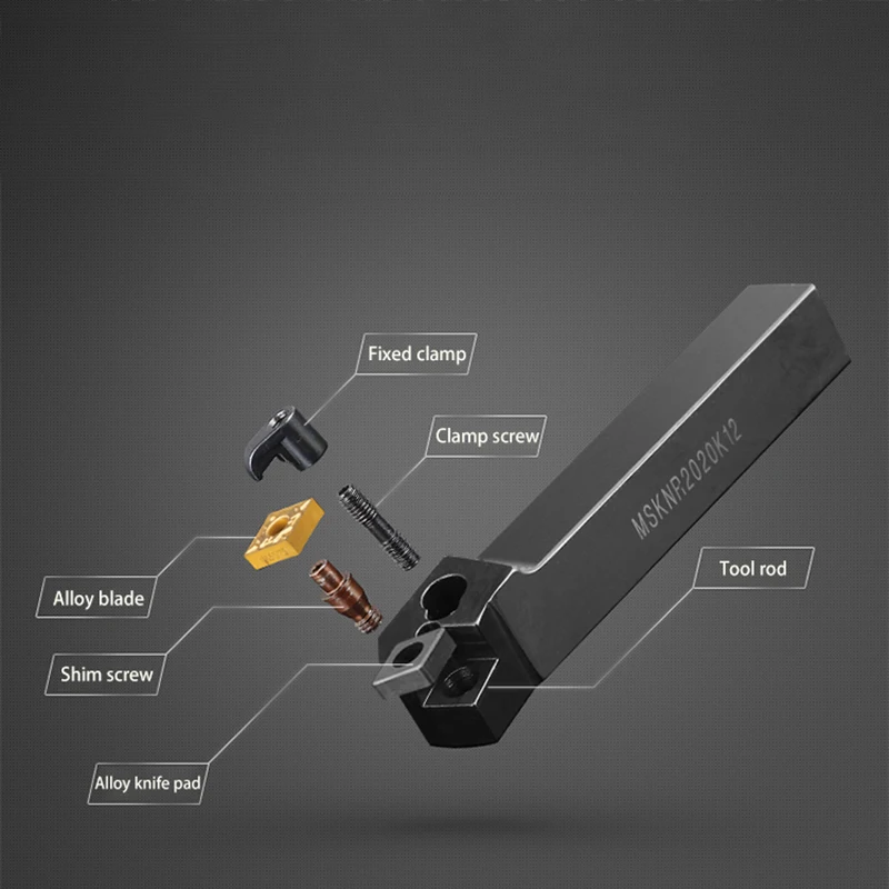 Токарный держатель Q.Grt MSKNL2020K12 MSKNR2020K12 MSKNR2525M12 с карбидными вставками SNMG для наружной обработки на станках с ЧПУ MSKNR/L.