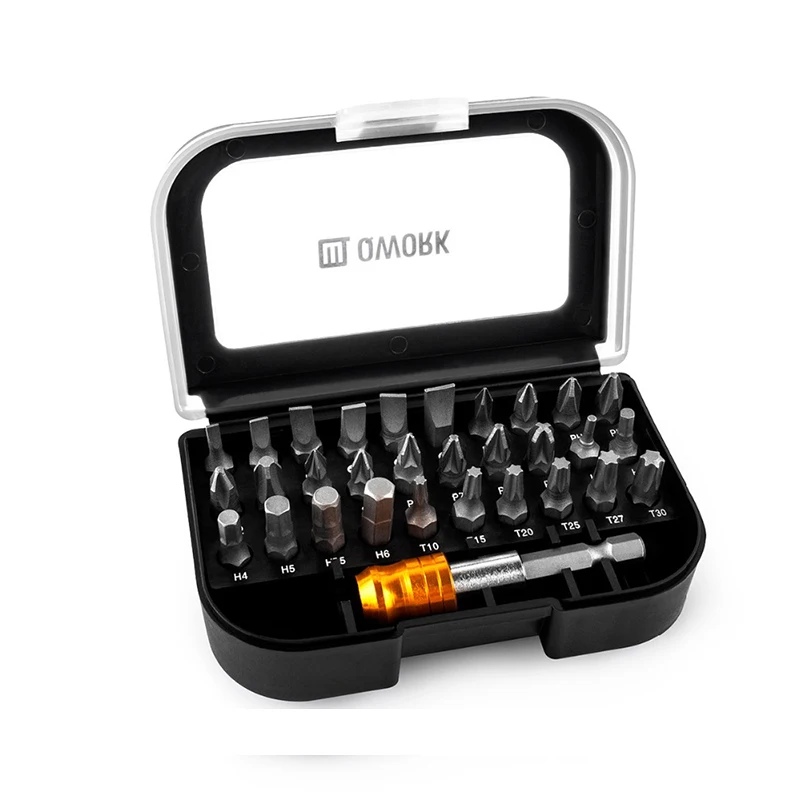 Набор бит отверток QWORK 31 шт. (30 наиболее часто используемых + 1 быстросъемный
