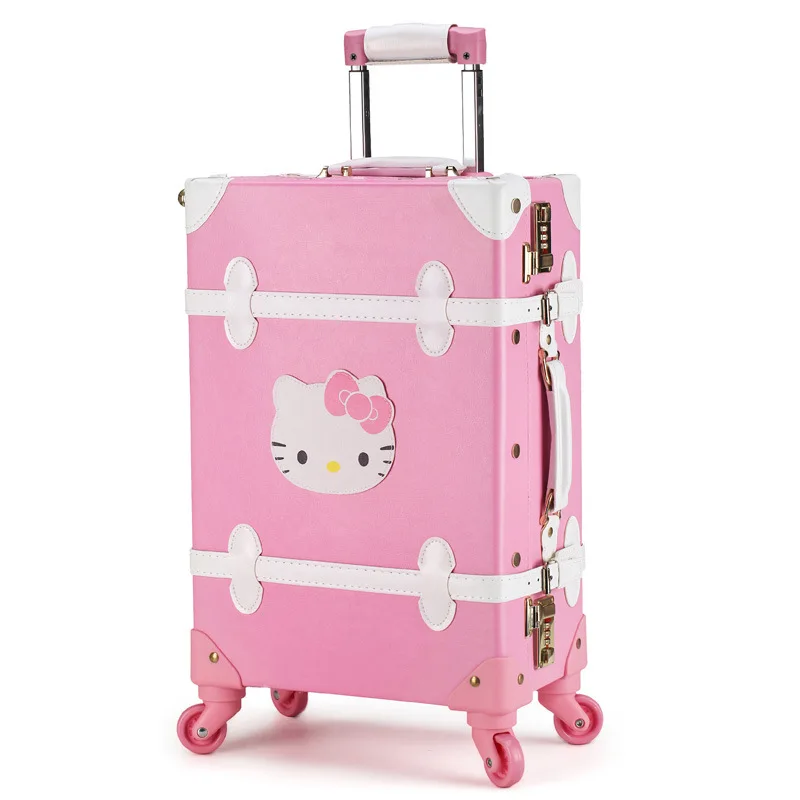 Женский винтажный чемодан на колесиках дорожная сумка hello kitty чемодан универсальный на колесиках багажные наборы Дорожный чемодан 2" 22" 2" дюймов