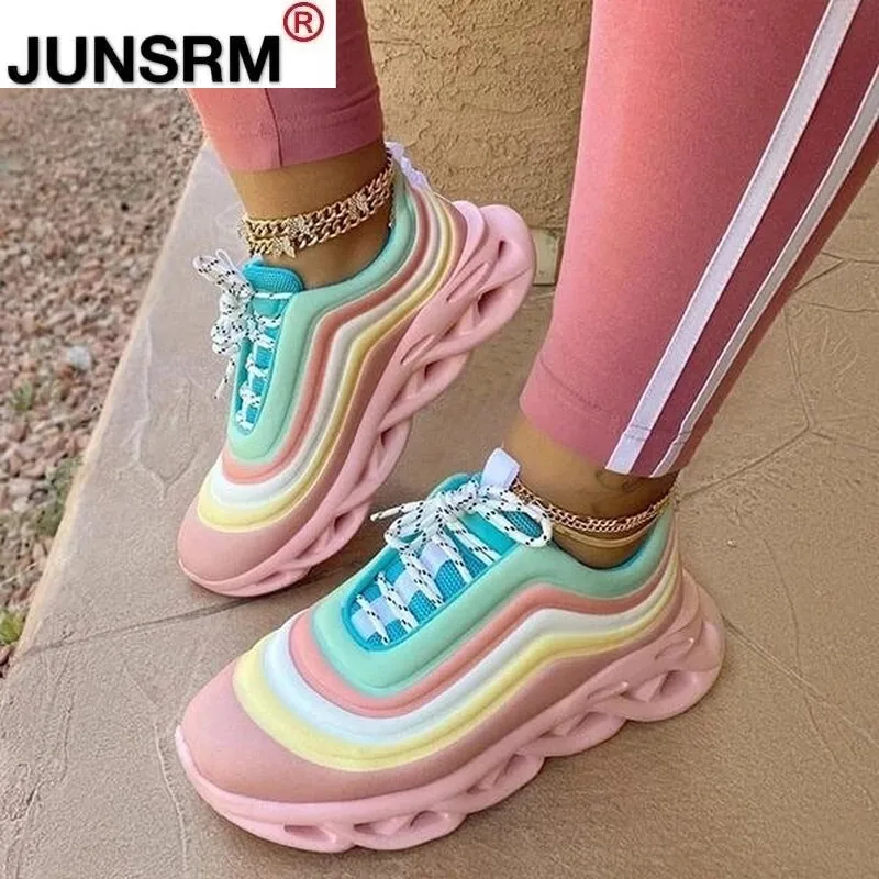 

Кроссовки женские массивные, Вулканизированная подошва, дышащие легкие, на платформе, модель 2021