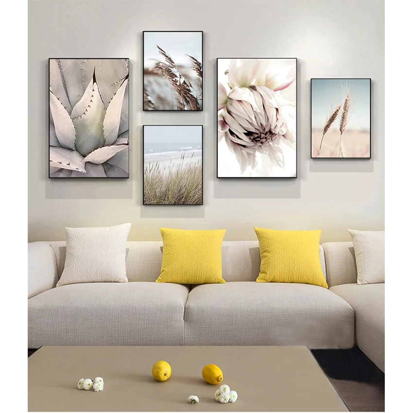 

Picture Painting Nordic Style Home Room Decor Reed Grass Sea Landscape Scandinavian Canvas Print Nature Scenery Wall Art