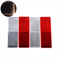20pcs 4 7cm14 7cm truck motorcycle motor adhesive rectangle plastic reflective warning plate stickers safety sign red white