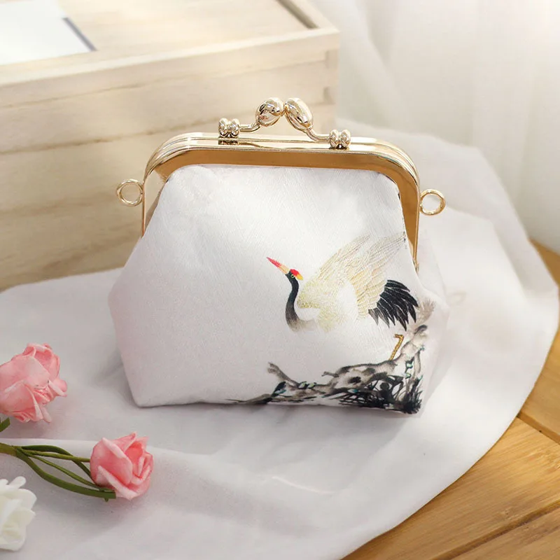 

Chinese Style Chrysostom Crossbody Chain Backpack Coin Purse 2021 New Small Fresh Girl Messenger Bag Printed Embroidery