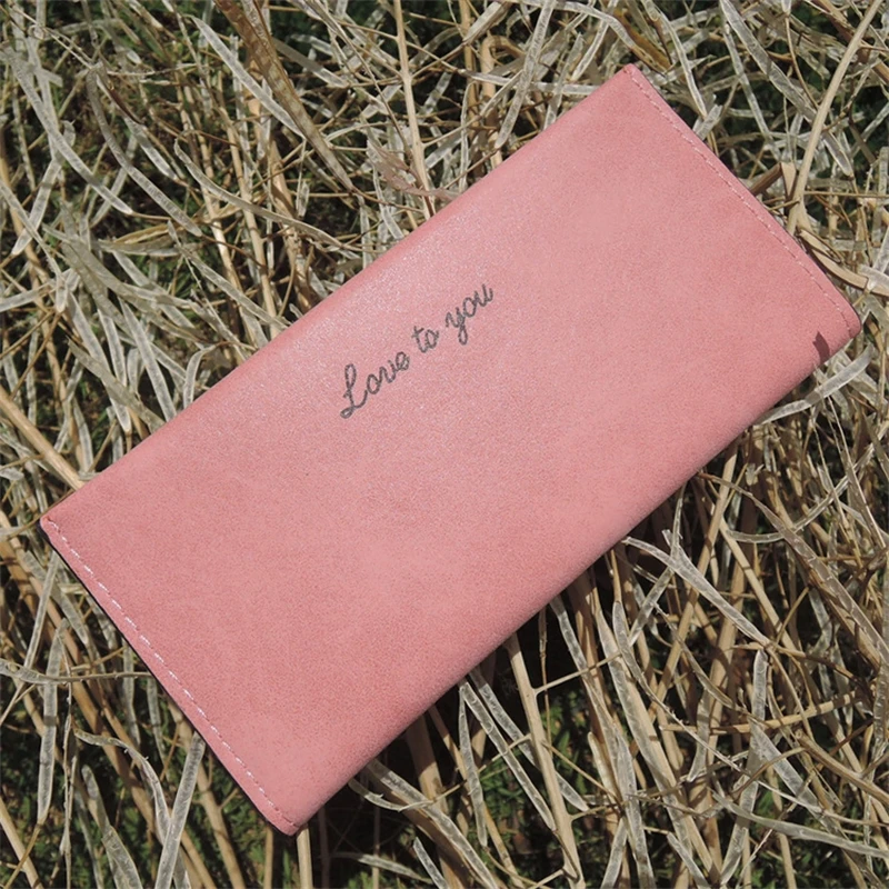 

New ladies pu leather wallet ultra-thin female solid color long money bag credit card ID card change bag male wallet card holder