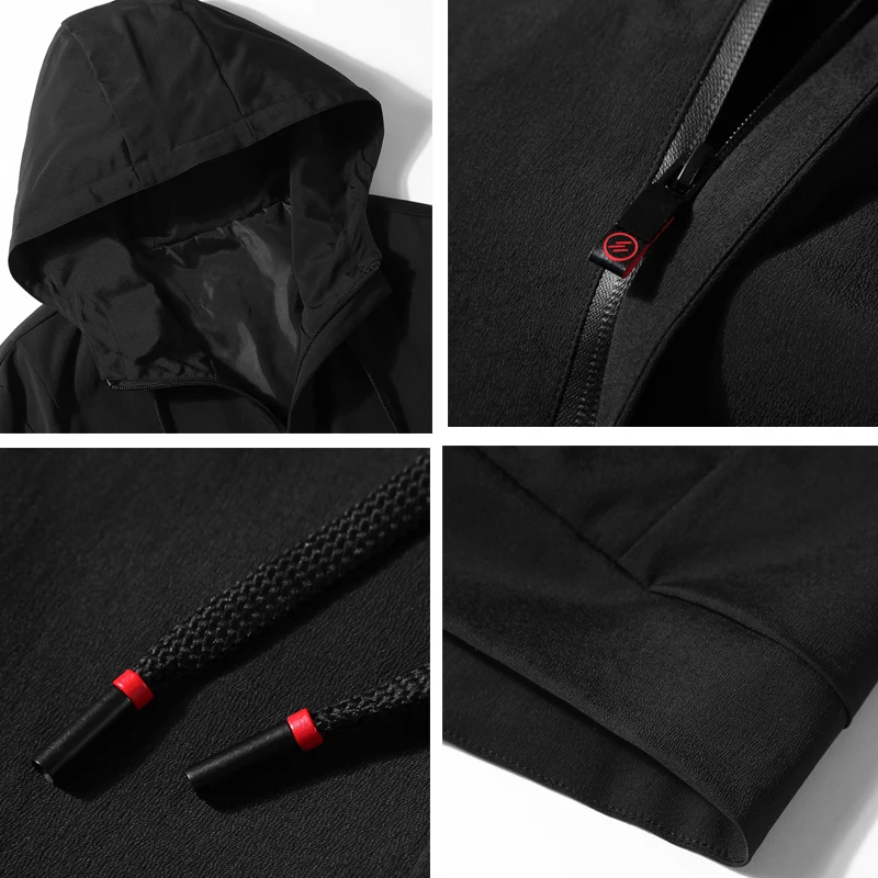 

2020 New Men Brand Jacket Zipper Spring Autumn Casual Solid Hooded Jacket S Men 's Outwear Slim Fit High Quality Plus M-8XL