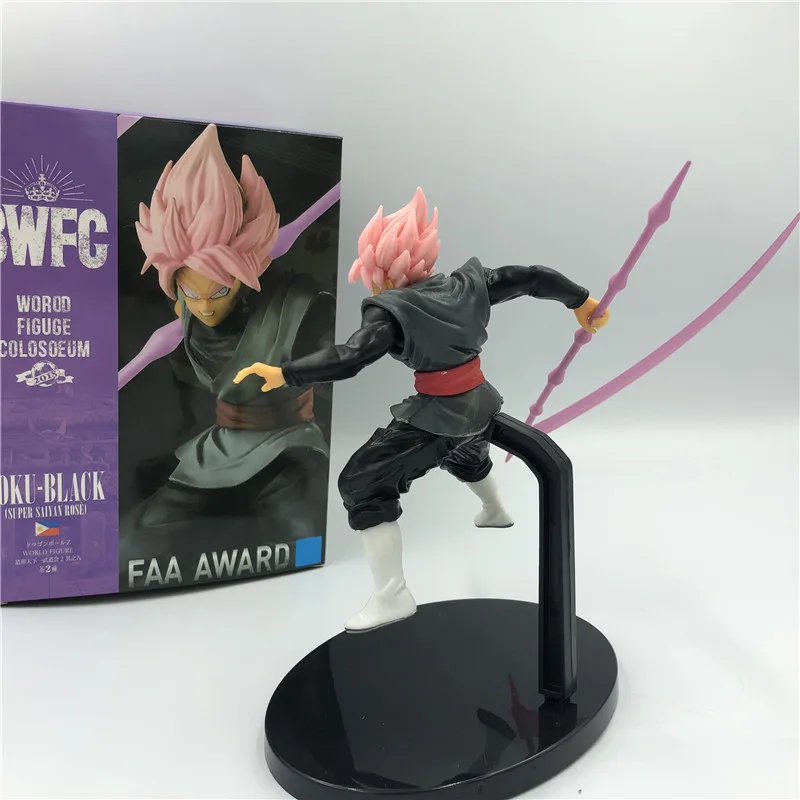 Dragon Ball Z черный Гоку Роза Супер Saiyan серп Бог войны Ver. ПВХ фигурка DBZ Gogeta розовые волосы модель игрушки 18 см