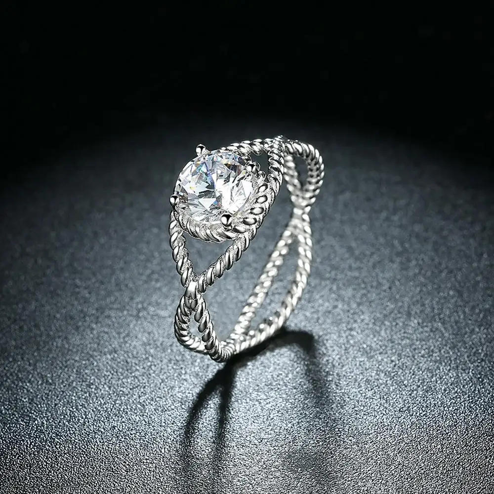 

LEKANI 925 Sterling Silver Woman Ring Fashion Romantic Cute Style Ring Exquisite New Design Engagement Party Gift For Friend
