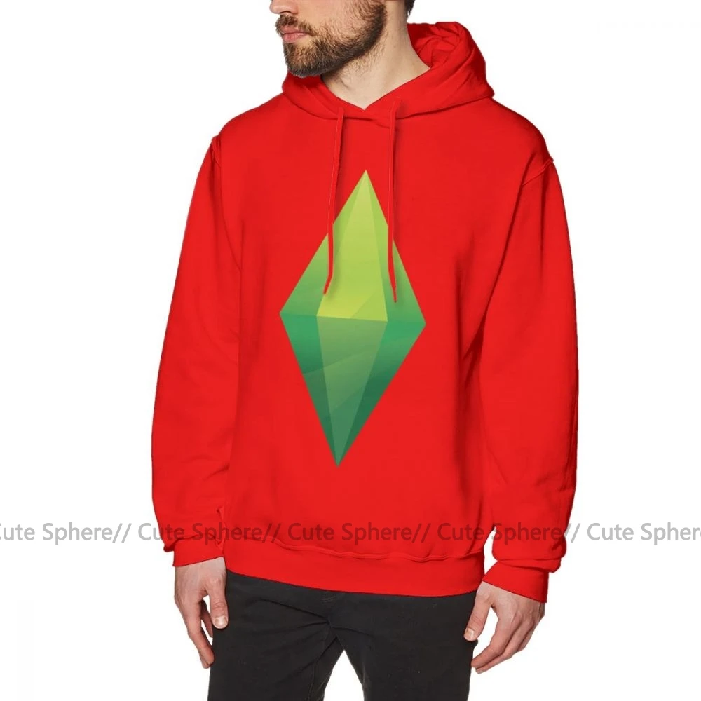 The Sims худи The Sims Plumbob толстовки зимние мужские пуловеры худи красные х хлопковые модные длинные свободные толстовки - Цвет: Red