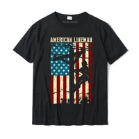 lineman american flag electric cable gift patriotic lineman t shirt summerparty tops shirt popular cotton young tshirts
