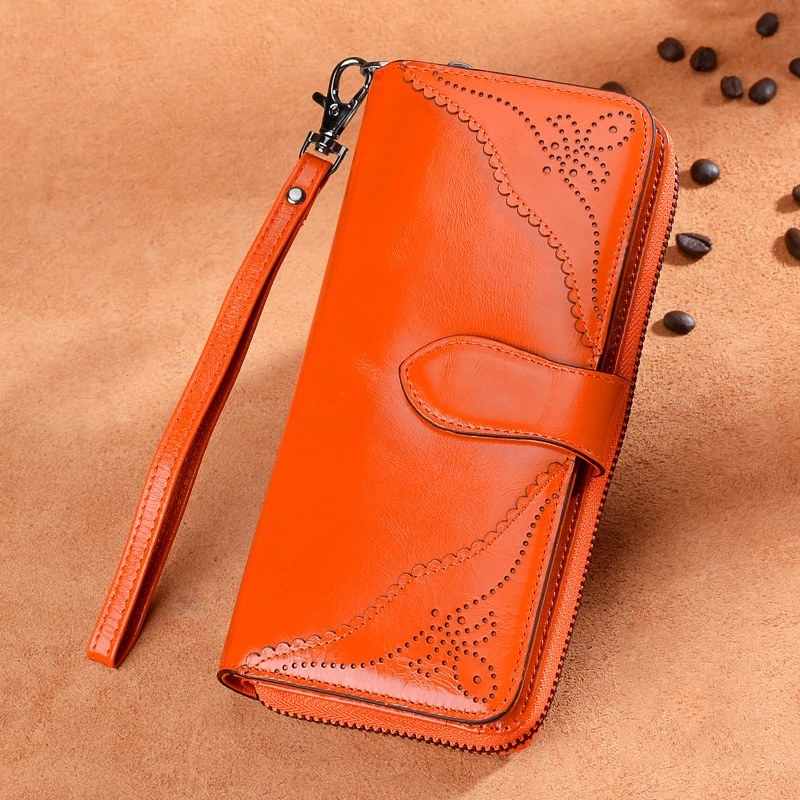 

Difenise New Genuine Leather Wallet Back Pocket ID Card Holder Blocking Mini Wallet Automatic Credit Card Coin Purse For Women