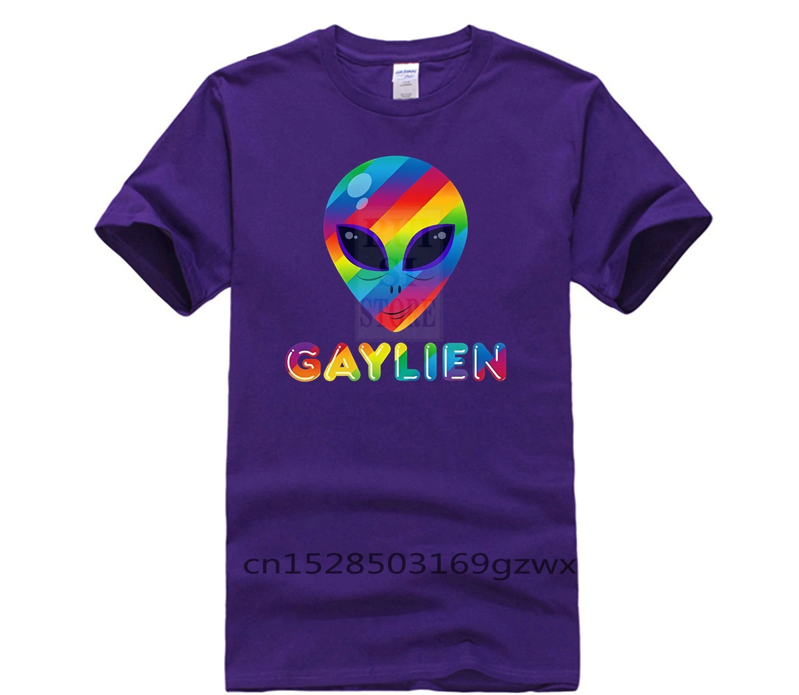 

mans cotton New 100 Cotton Top Quality Gaylien Funny LGBT Rainbow Pride Flag Gay Alien Men's 2019 Fashion Style T Shirt