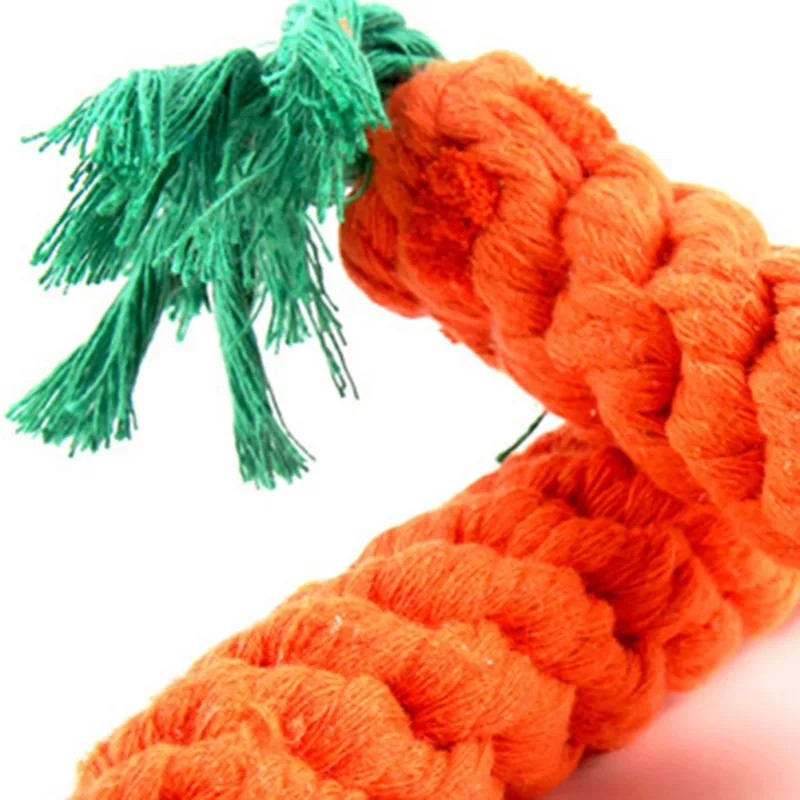 

Pet Carrot Shape Clean Teeth Rope Toys Cute Dogs Puppy Cats Chew Plush Toy Rabbit Small Animals Exercise Entertainment A
